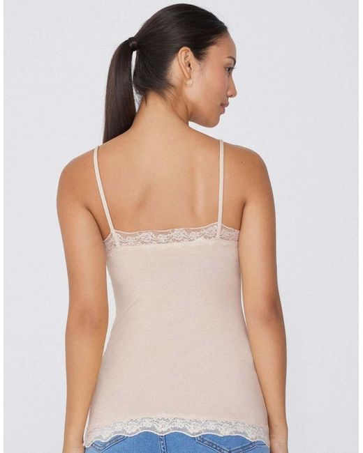 Tezenis White Viscose And Lace Camisole