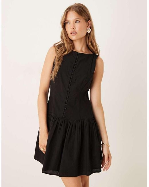 Nobody's Child Black Claudia Tailored Drop Waist Mini Dress
