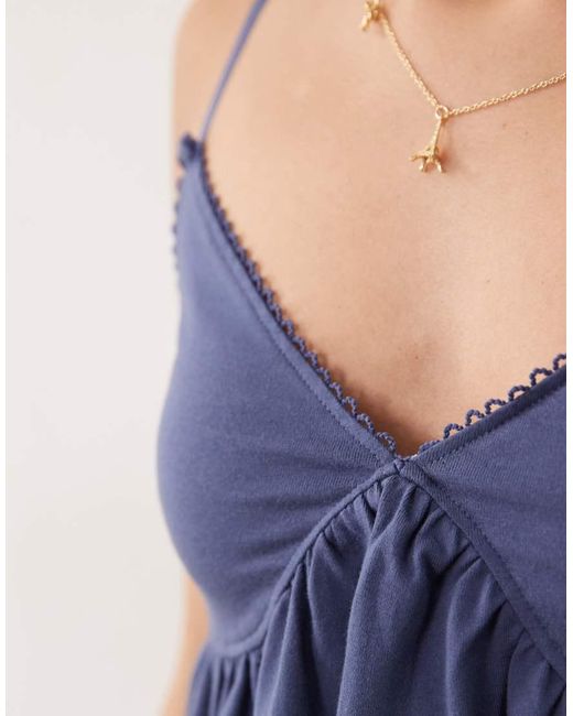 ASOS Blue Trim Detail Babydoll Cami