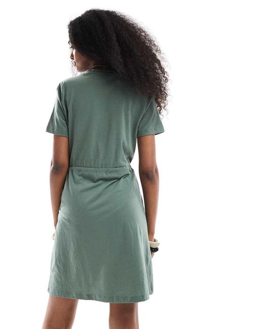 Vero Moda Green Tie Waist Jersey Mini Dress