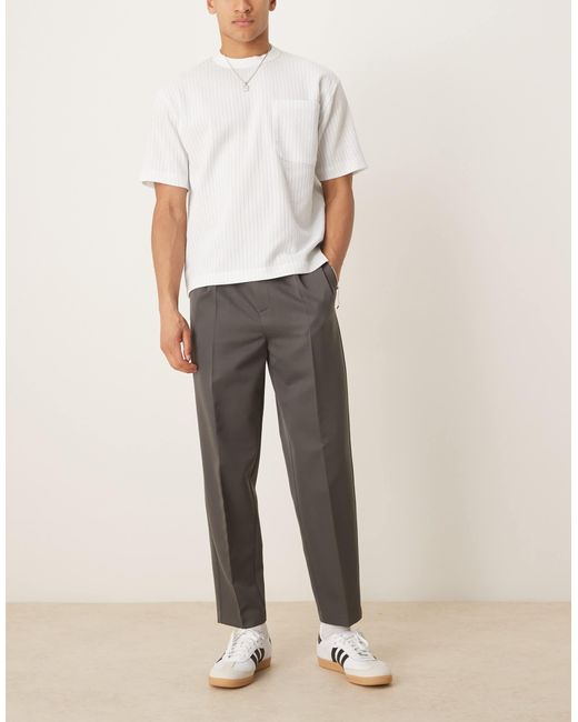 ASOS – elegante, schmal zulaufende hose in Natural für Herren