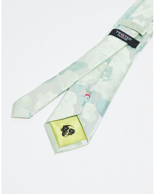 Twisted Tailor White Abelia Floral Tie for men