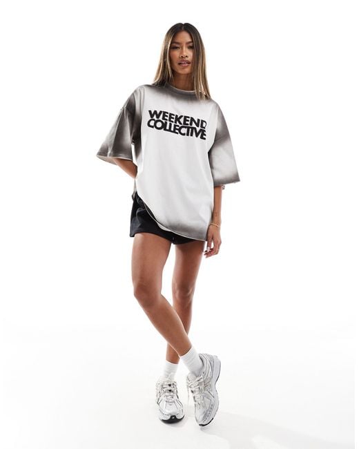 Asos design - weekend collective - t-shirt ultra-oversize à effet délavé ASOS en coloris White