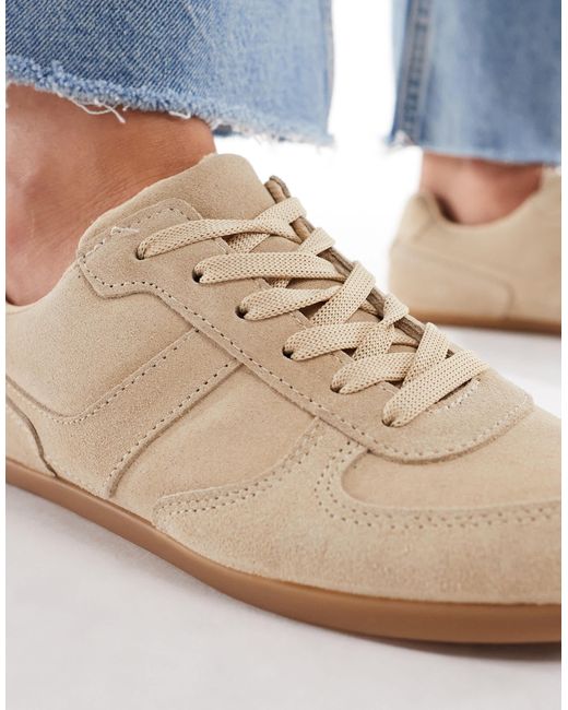 Diligent slim - baskets à lacets en daim - sable ASOS en coloris Natural