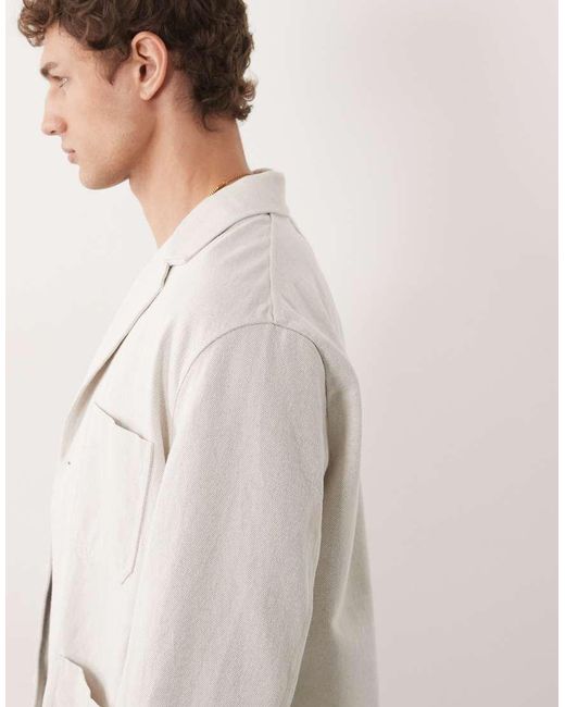 ARKET Natural Pure Cotton Single Breasted Suit Jacket for men