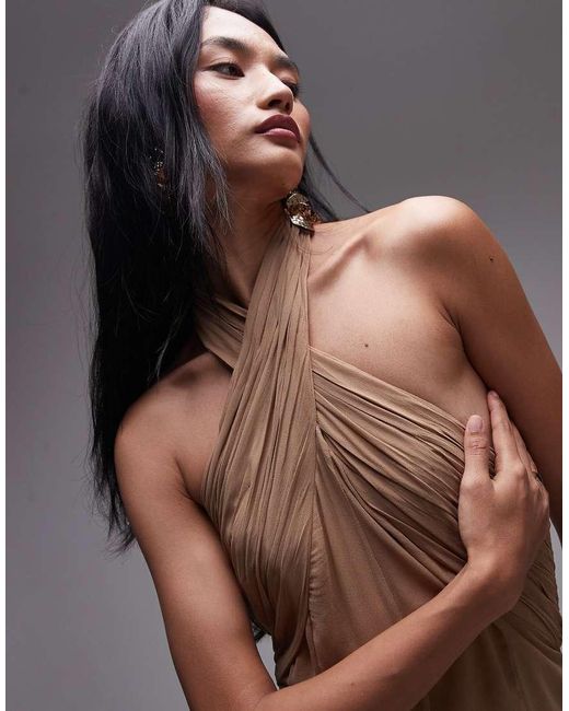 Vestido Largo Con Cuerpo Drapeado De Chifón De X Supriya Lele-Marrón Mango de color Brown