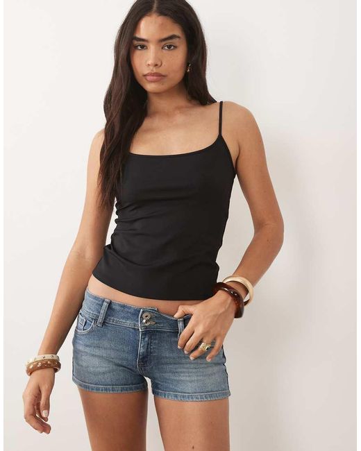 Mango Blue Polyamide Strappy Cami Top