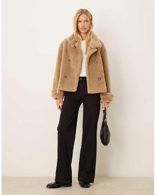 ASOS Natural Borg Cropped Trench Coat