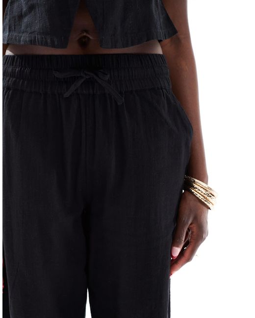 Vero Moda Black Tailored Drawstring Waist Wide Leg Trouser Co-ord