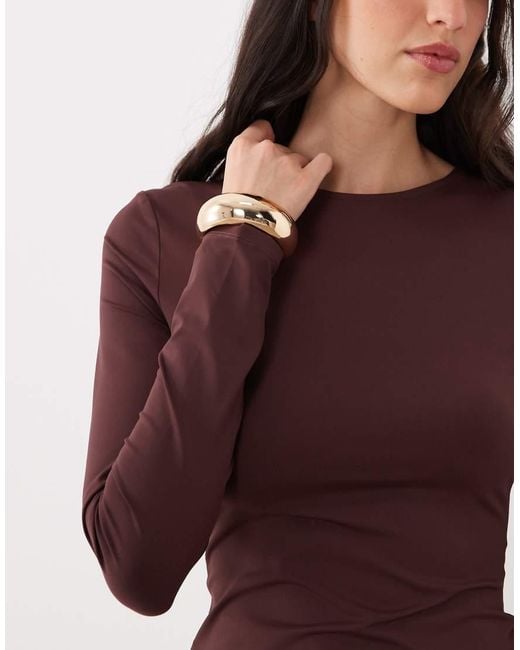 ASOS Purple Polyamide Slinky Long Sleeve Top