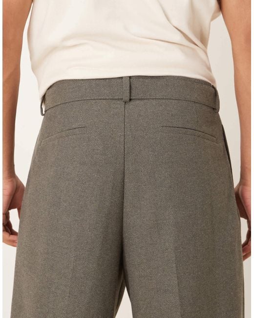 ASOS – elegante hose mit wollanteil in Gray für Herren