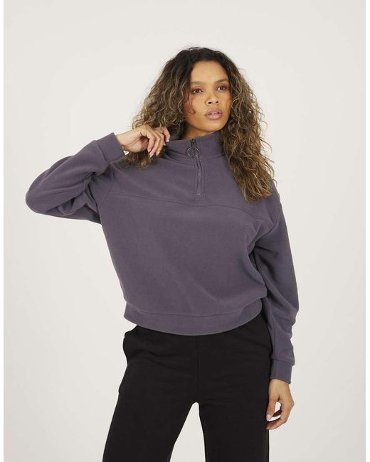 Brave Soul Blue Half Zip Polar Fleece Sweatshirt