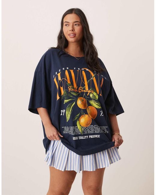 ASOS Blue Asos design curve – oversize-t-shirt