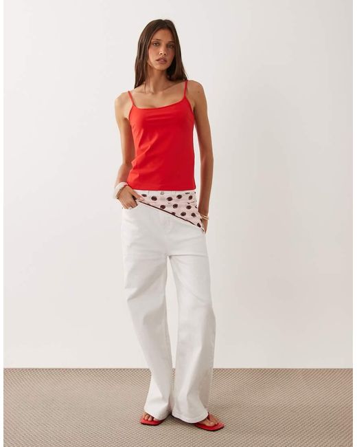 Mango Red Polyamide Strappy Cami Top