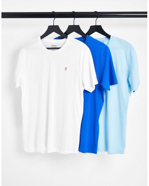 Farah Blue Albies 3 Pack T-shirts for men