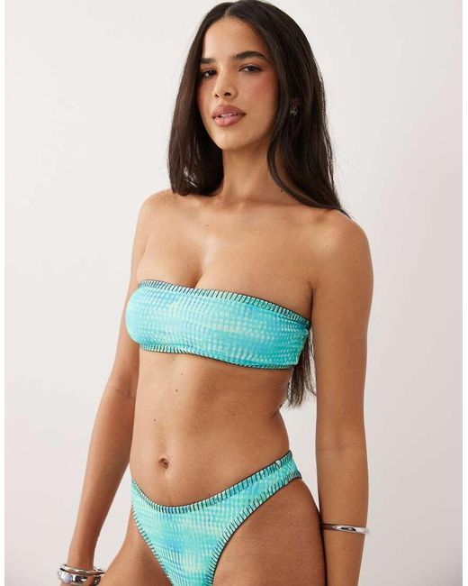 Kulani Kinis Green Summer Seas Bandeau Bikini Top