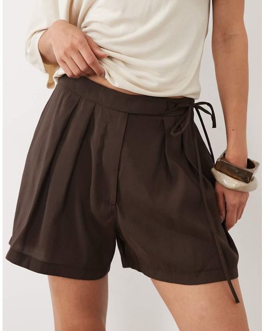 ASOS Natural Tailored Tie Detail Short