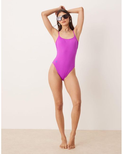 Polo Ralph Lauren Purple Colour Shop Kennedy Swimsuit