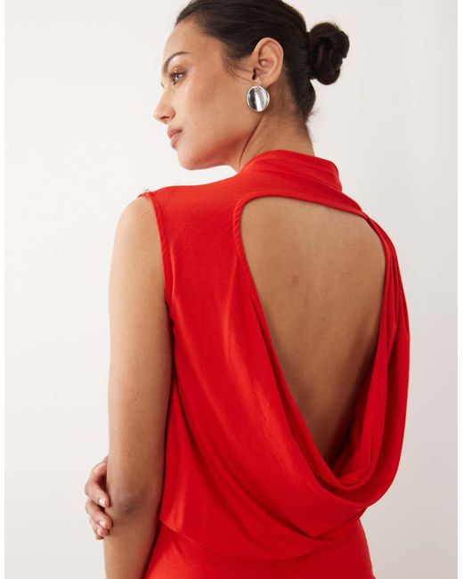 ASOS Red Cut Out Back Detail Mini Dress