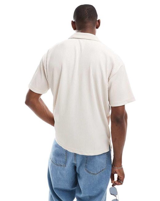 Jack & Jones White Plisse Shirt for men