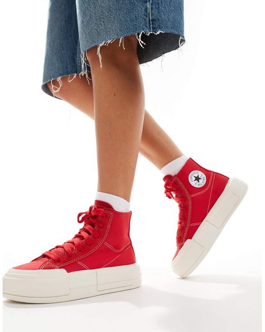 Converse Red Chuck Taylor All Star Cruise Hi Trainers