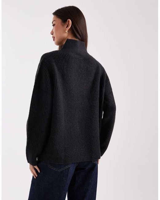 ASOS Black High V Cross Over Jumper