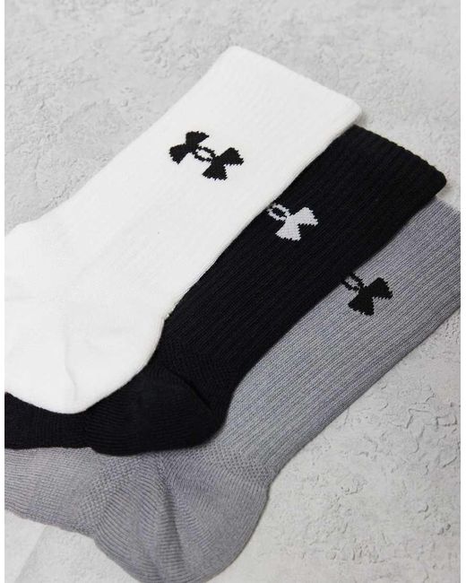 Under Armour Metallic Performance 3 Pack Crew Socks for men