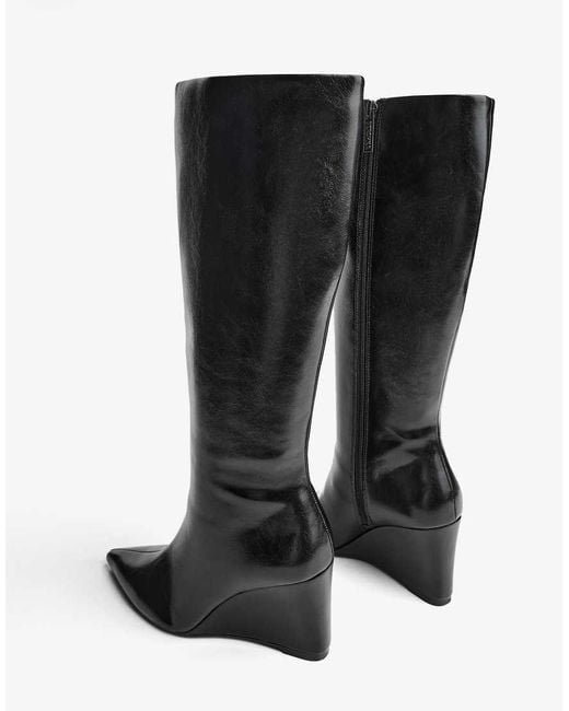 Bershka Black Wedge Boots