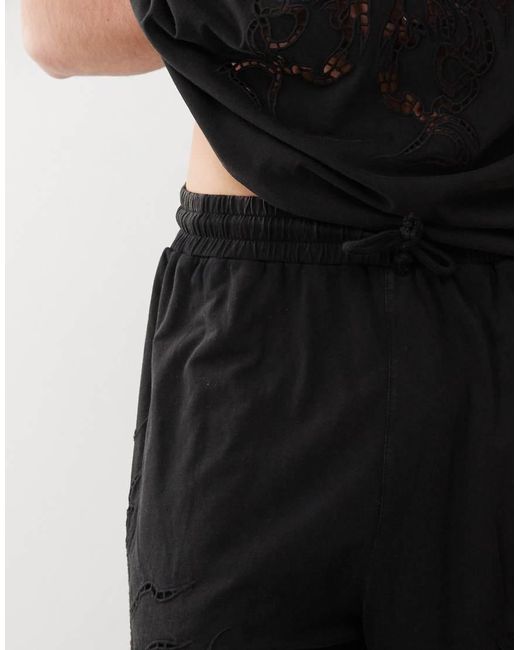 Weekday White Co-ord Shorts With Broderie Anglais Detail for men