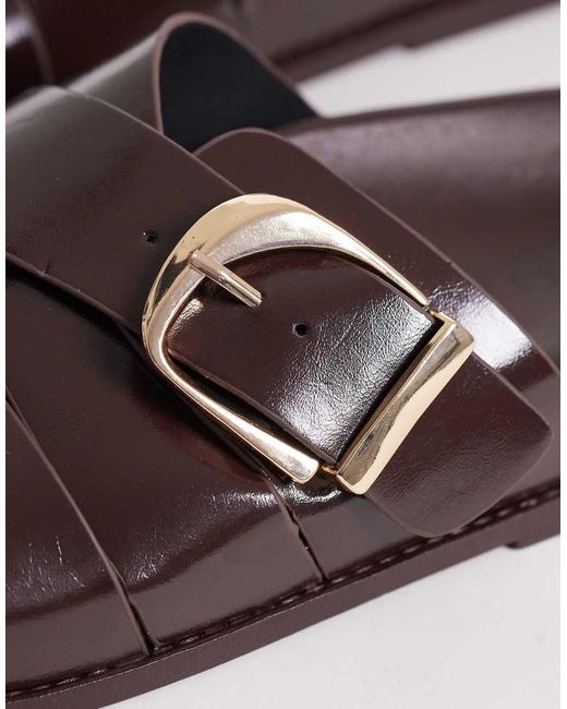 ASOS Brown Freeway Double Strap Slides