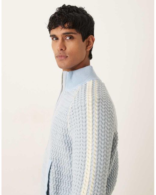 Prohibited Gray Zip Through Knitted Track Jacket for men