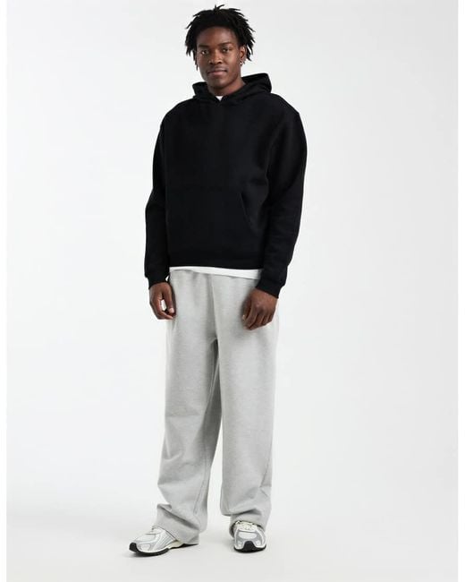 ASOS Black Essentials Boxy Hoodie for men