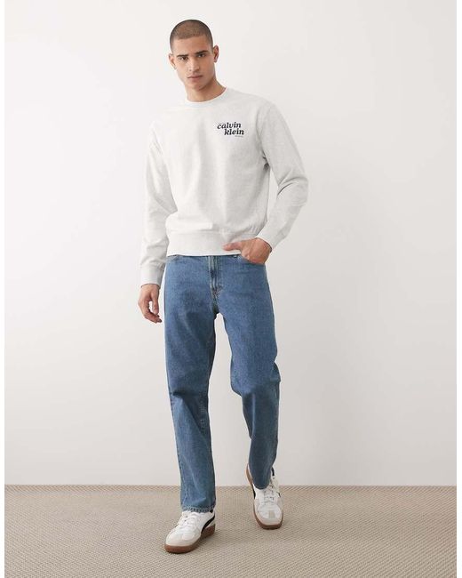 Calvin Klein White Graphic Sweatshirt for men