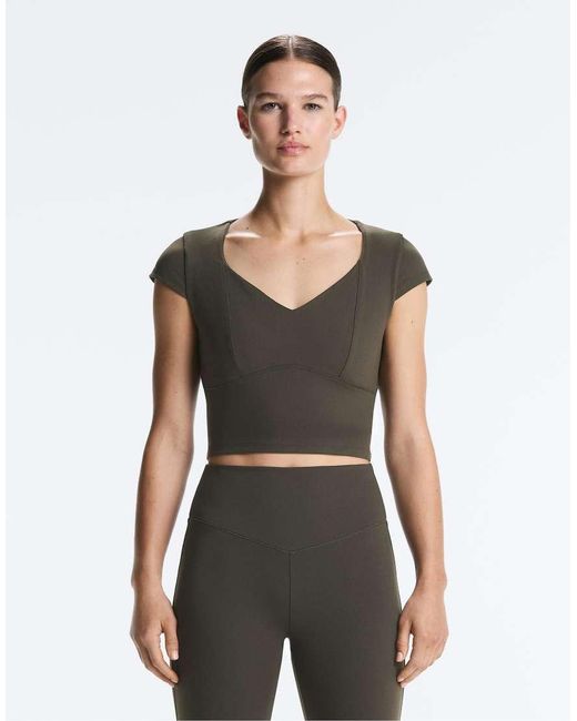 Oysho Gray Evermove Short-Sleeved Tank Top