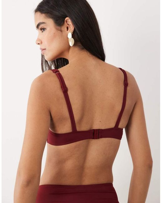 ASOS Red Martina Balcony Underwire Bikini Top