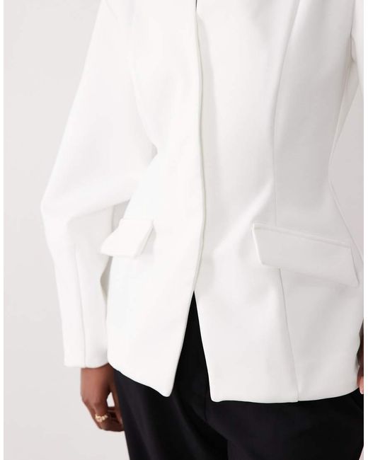 ASOS White Cinched Waist Blazer