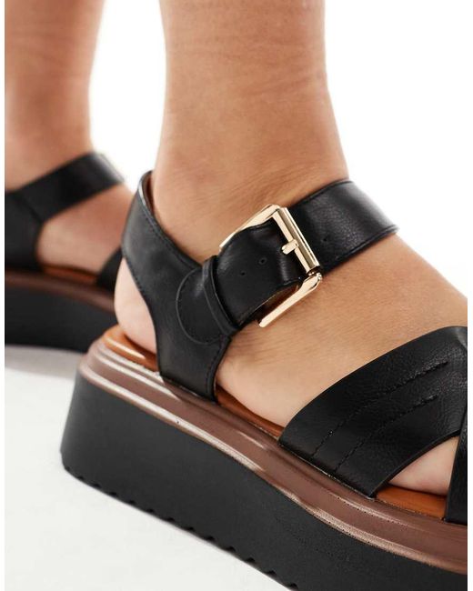 River Island Sandalen Met Plateauzool in het Black
