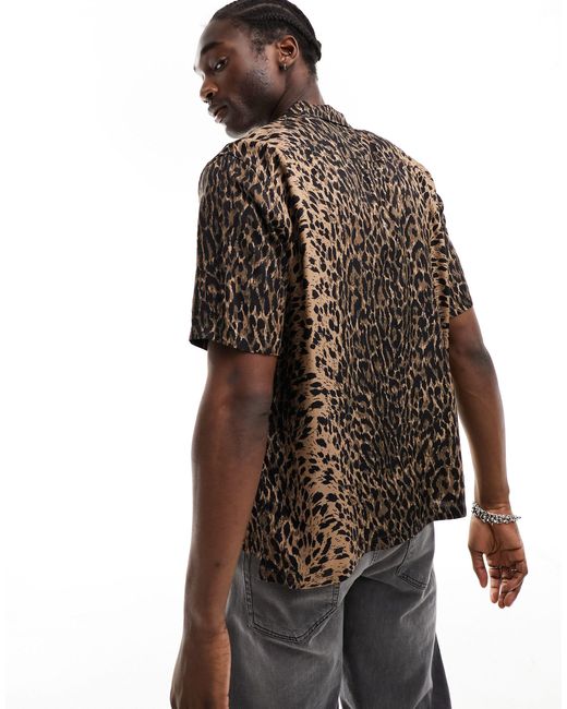 AllSaints Black Leoza Short Sleeve Graphic Shirt for men