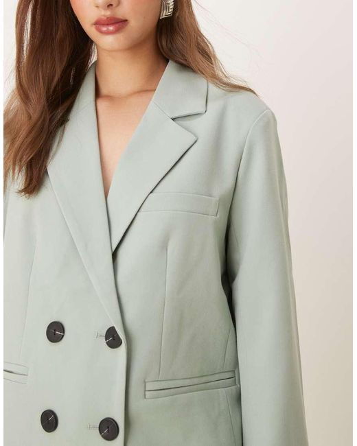 Y.A.S Green Oversized Double Breasted Tailored Blazer Co-ord