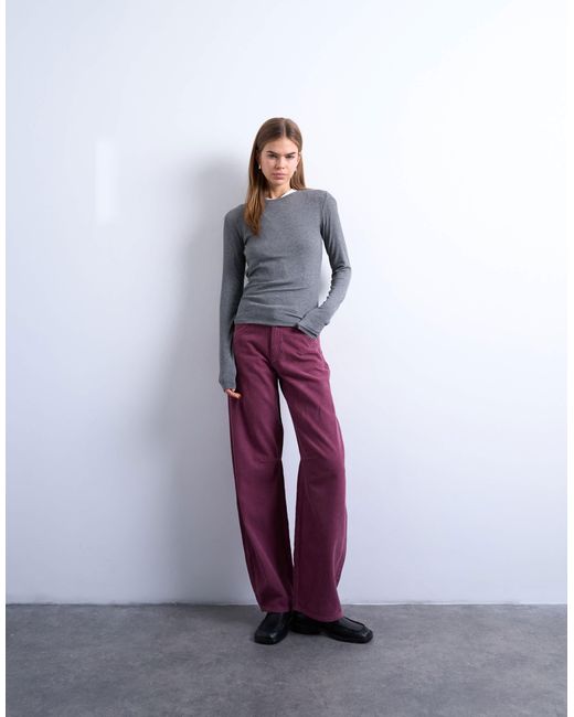 TOPSHOP Purple – barrel-leg-jeans aus cord