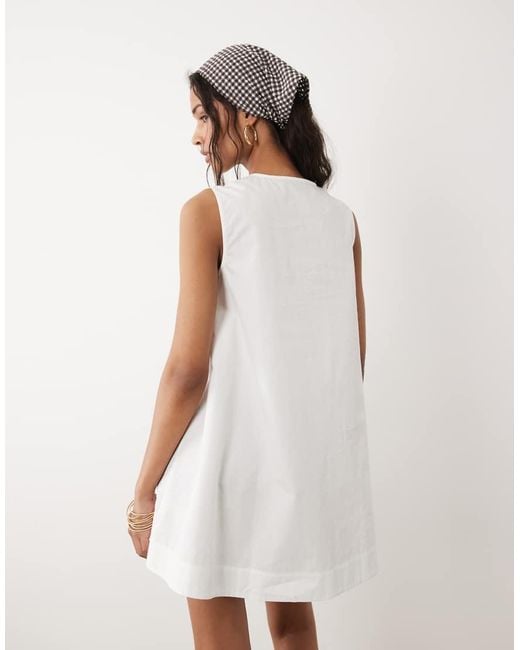 Wednesday's Girl White Wednesdays Girl Button Up Chambray Mini Shift Dress