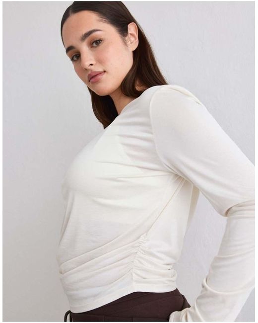 Aim'n White Off Luminous Draped Long Sleeve