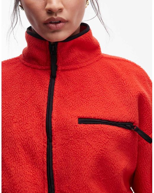 ASOS Red Half Zip Polar Fleece