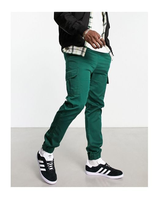 Pantaloni cargo scuro con girovita e fondo elasticizzati da Uomo di Le  Breve in Verde | Lyst