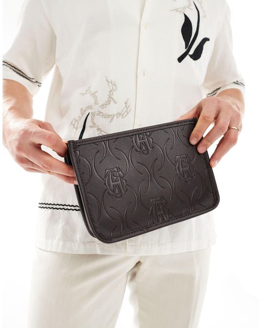 ASOS White Clutch Bag With Detachable Strap And Embossing for men