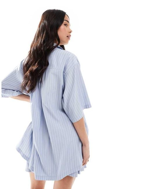 ASOS Blue Oversized Short Sleeve Shirt