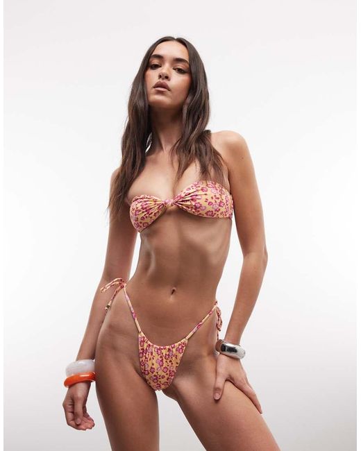 VDM The Label Yellow Reversible Bandeau Bikini Top