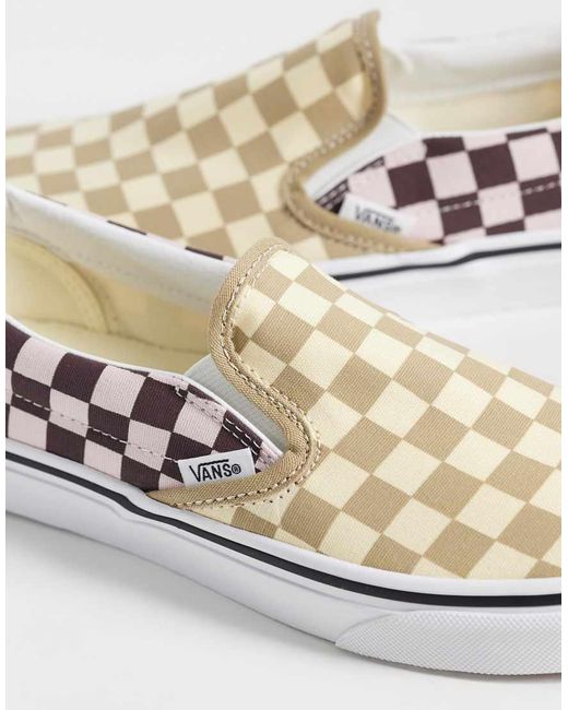 Vans White Classic Slip-on Checkerboard Trainers