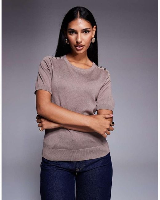 River Island Purple Crew Neck Knitted Tee