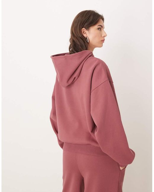 ASOS Red Premium 500gsm Hoodie With Balloon Sleeve